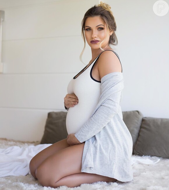 Andressa Suita está ansiosa no último trimestre de gravidez, como contou em entrevista nesta quarta-feira, dia 17 de maio de 2017