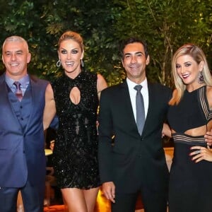 Ticiane Pinheiro e Cesar Tralli posaram com Ana Hickmann e o marido, Alexandre Corrêa