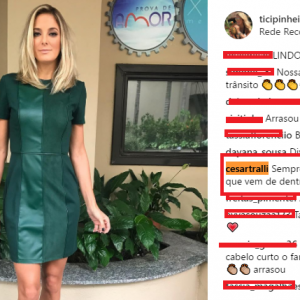 César Tralli comenta em foto da namorada, Ticiane Pinheiro: 'Sempre bela'