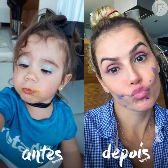 Deborah Secco se comparou à filha, Maria Flor, de 1 ano, ao postar foto no seu Instagram nesta sexta-feira, 2 de junho de 2017