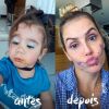 Deborah Secco fez tutorial de maquiagem com a filha, Maria Flor, e postou vídeo no Stories do Instagram