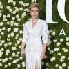 Scarlett Johansson vestiu conjunto Michael Kors no Tony Awards 2017, realizado em Nova York, Estados Unidos,