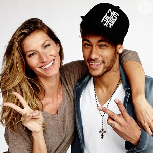 Neymar posou com Giselle Bündchen para a edição brasileira da revista 'Vogue'