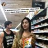 Ex-BBBs Vivian Amorim, Manoel Rafaski e Mayara Motti dançam 'Paradinha', de Anitta, em supermercado nos Estados Unidos, em 18 de junho de 2017