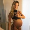 Andressa Suita mostrou em vídeo no Instagram o bebê se movimentando em sua barriga