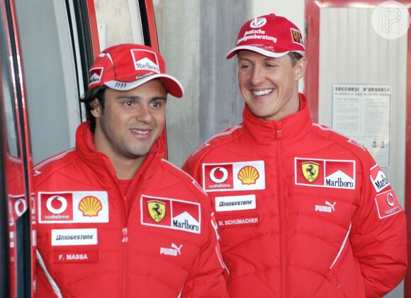 Michael Schumacher recebeu a visita do amigo Felipe Massa