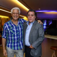 Tony Ramos recebe Antonio Fagundes em pré-estreia de 'Getúlio' no Rio