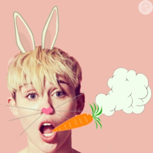 Miley Cyrus publicou uma montagem sua para comemorar a Páscoa