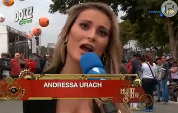 Andressa Urach estreou como repórter do programa 'Muito Show', da Rede TV!