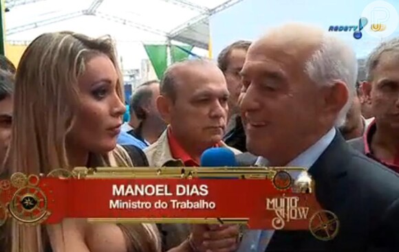 Andressa Urach também entrevistou o ministro do Trabalho, Manoel Dias