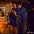 Laerte (Gabriel Braga Nunes) surpreende Luiza (Bruna Marquezine) com jantar romântico, na novela 'Em Família'