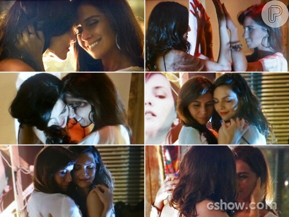 Marina (Tainá Müller) e Clara (Giovanna Antonelli) quase se beijaram, em uma cena de 'Em Família'