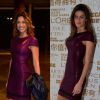 Giselle Itiê e Isabelli Fontana escolhem o mesmo vestido Tufi Duek para ir em eventos diferentes