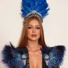 De 'pássaro azul', Marina Ruy Barbosa foi a rainha do Baile da Vogue, em São Paulo, na quinta-feira, 1º de fevereiro de 2018