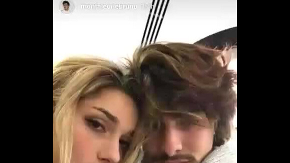 Sasha Menehghel retorna a Nova York com o namorado, Bruno Montaleone, em 5 de fevereiro de 2018