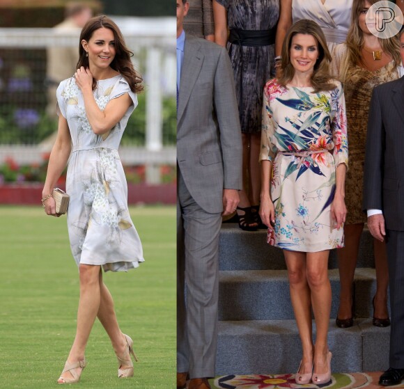 Em dias mais quentes, Kate Middleton e Letizia Ortiz apostam em estampas florais em modelos mais leves e soltos
