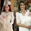 Durante o batizado dos herdeiros, Kate Middleton e Letizia Ortiz não perdem o estilo e apostam no off-white e renda