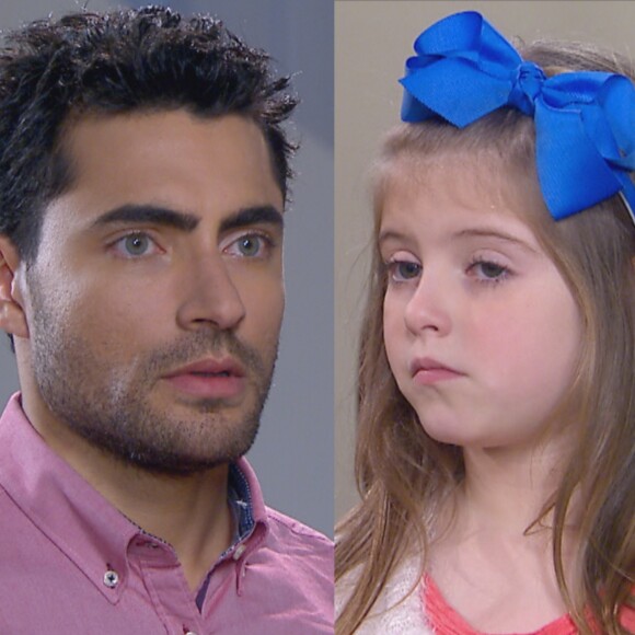 Gustavo (Carlo Porto) se irrita ao ver que Dulce Maria (Lorena Queiroz) pintou corações em seu lençol e reprova a atitude da filha no capítulo que vai ao ar quarta-feira, dia 14 de fevereiro de 2017, na novela 'Carinha de Anjo'