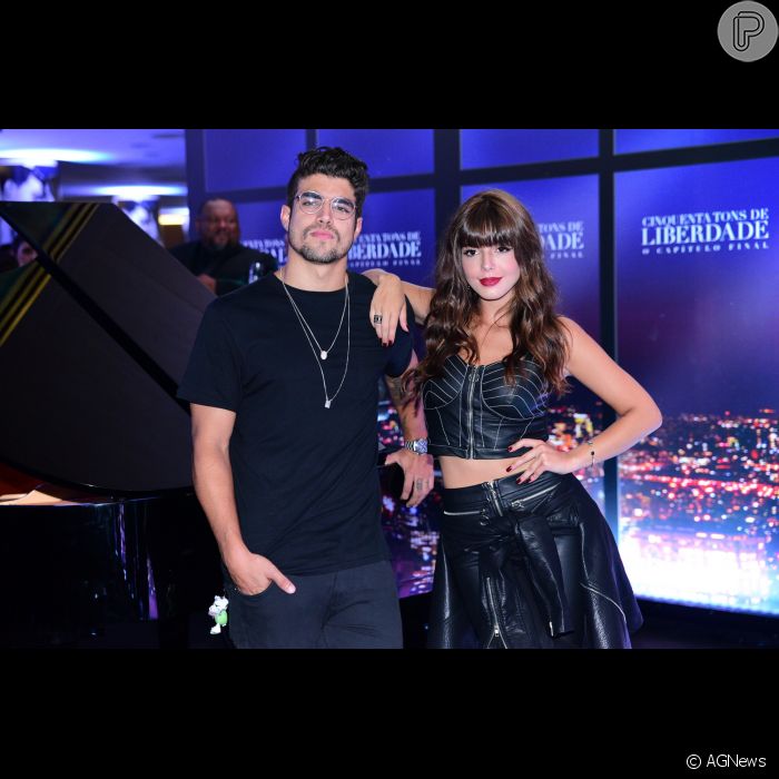 Caio Castro e Giovanna Lancellotti se encontraram na pré-estreia do ...