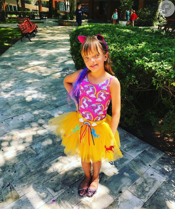 Rafaella Justus usou fantasia de unicórnio para festa de carnaval em sua escola: 'Princesa'