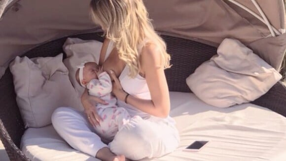 Eliana comemora cinco meses da filha: 'Cada dia mais fofinha com leite materno'