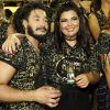 Fabiana Karla conferiu a passagem das escolas de samba na companhia de Diogo Mello no espaço N1: 'Estamos nos conhecendo'