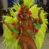 Monique Alfradique comemorou a fantasia de Carmen Miranda no desfile da Grande Rio