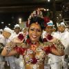 Raíssa Oliveira explicou sua fantasia em desfile da Beija-Flor na madrugada desta terça-feira, 13 de fevereiro de 2018