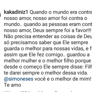 Simone, da dupla com Simaria, ganhou uma declaração do marido, Kaká Diniz