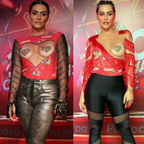 Cleo avalia adesivos nos seios em looks de Carnaval em vídeo postado em seu canal nesta sexta-feira, dia 16 de fevereiro de 2018
