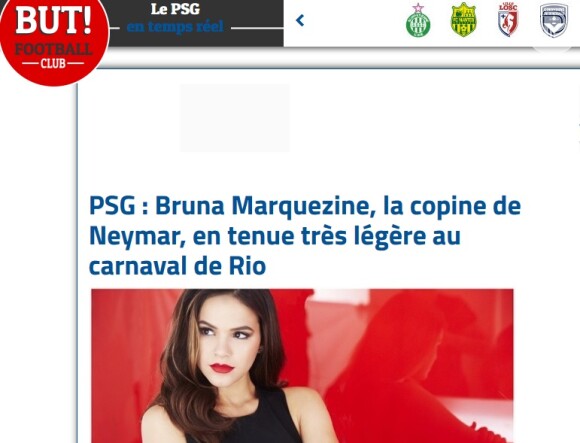 Bruna Marquezine foi classificada pelo francês 'But! Football Club' como 'rainha do carnaval'