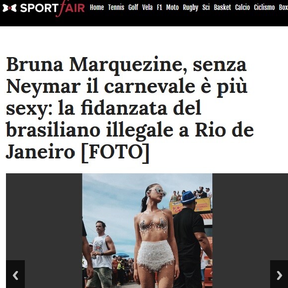 Bruna Marquezine foi chamada pelo italiano 'Sport Fair' de protagonista do carnaval brasileiro