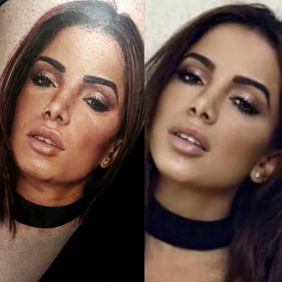 O tatuador Rodrigo Catuaba já desenhou o rosto da cantora Anitta 