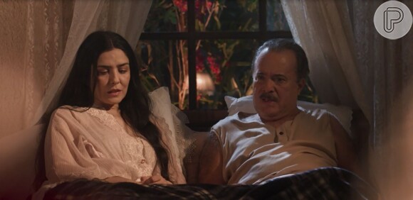 Na novela 'Tempo de Amar', José Augusto (Tony Ramos) terá mais um motivo para se desentender com Delfina (Letícia Sabatella)