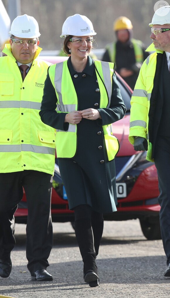 Kate Middleton viajou até Sunderland para visitar o quartel de bombeiros, um dos edifícios mais emblemáticos da cidade
