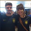 Caio Castro e Maria Casadevall foram juntos torcer pelo Brasil na abertura da Copa do Mundo nesta quinta-feira, 12 de junho de 2014. Luigi Baricelli publicou em seu Instagram uma foto ao lado do casal de atores, que também comemorou o Dia dos Namorados no local