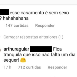 'Fica tranquilo que isso não falta um dia sequer', garantiu Arthur Aguiar