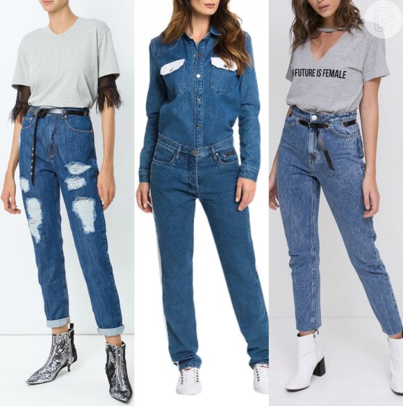 O modelo de calça mom jeans, que tem cintura alta e corte reto, era sensação nos anos 80 e 90!