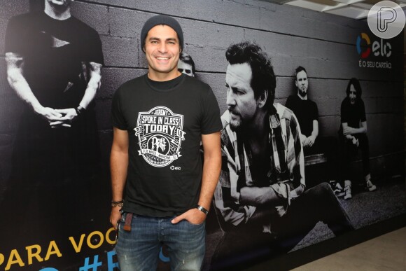 Thiago Lacerda conferiu apresentação do grupo Pearl Jam, no Maracanã