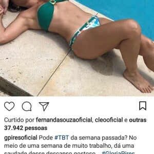 Gloria Pires ganhou elogios da filha mais velha, Cleo, e de Thiago Fragoso ao postar foto de biquíni