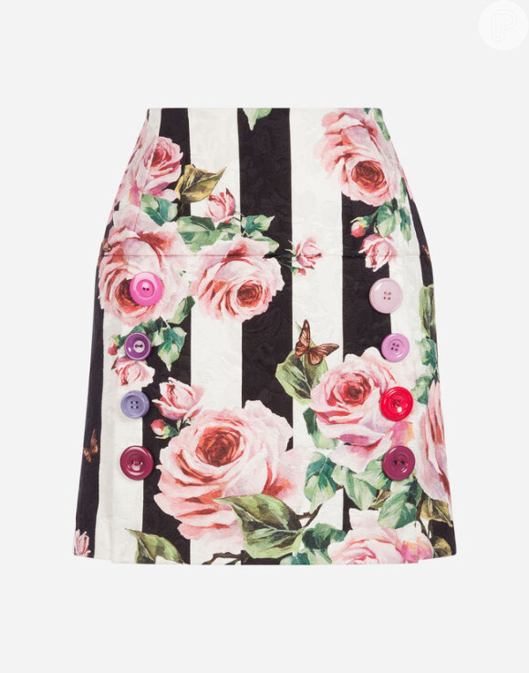 Marina Ruy Barbosa escolheu uma saia estampada Dolce & Gabbana de R$ 3.290
