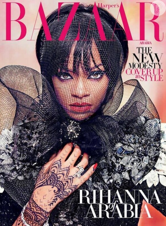 Rihanna posa com roupas fechadas para revista 'Harper's Bazaar' da Arábia Saudita
