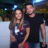 Viviane Araujo e o namorado, Klaus Barros, curtiram o show do pagodeiro Ferrugem no hotel Grand Mercure, no Rio de Janeiro, nesta sexta-feira, 6 de abril de 2018