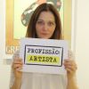 Alexandra Richter em protesto contra o fim do DRT para profissionais das artes, no teatro XP, no Jóquei, Zona Sul do Rio de Janeiro, na noite desta segunda-feira, 9 de abril de 2018