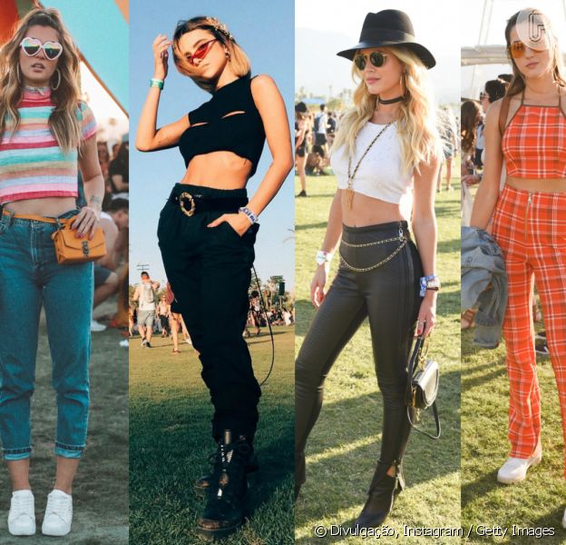 Botas, óculos retrô e pochetes: os looks estilosos usados no Coachella 2018, realizado na Califórnia, nos Estados Unidos