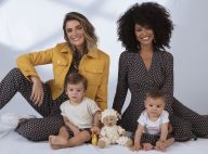 Sheron Menezzes e Rafa Brites posam com os filhos Benjamin e Rocco em campanha