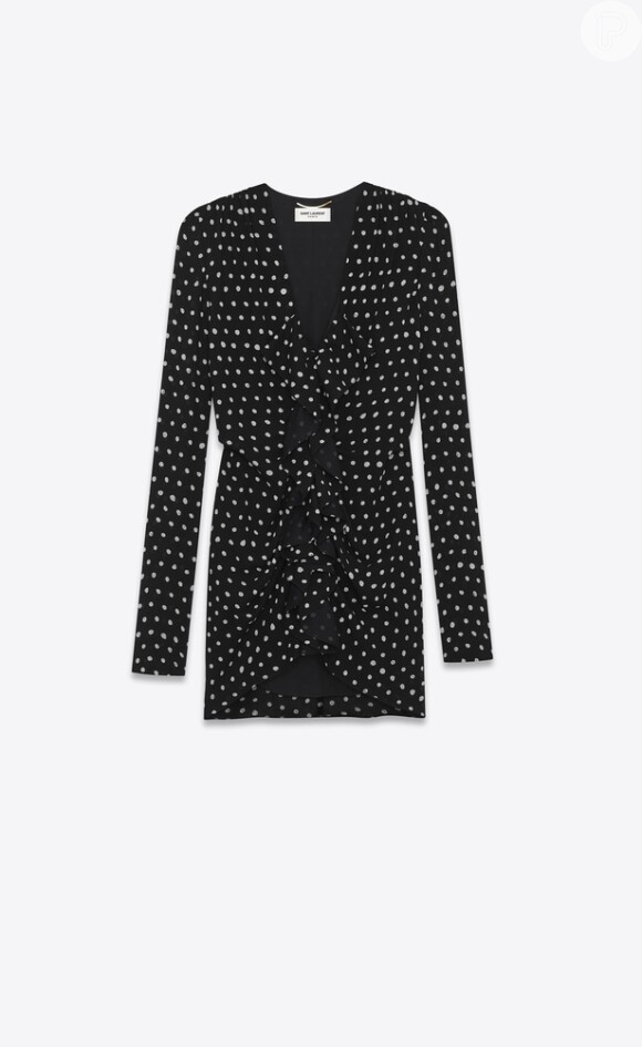 Bruna Marquezine usou vestido de crepe Yves Saint Laurent de $ 2,290