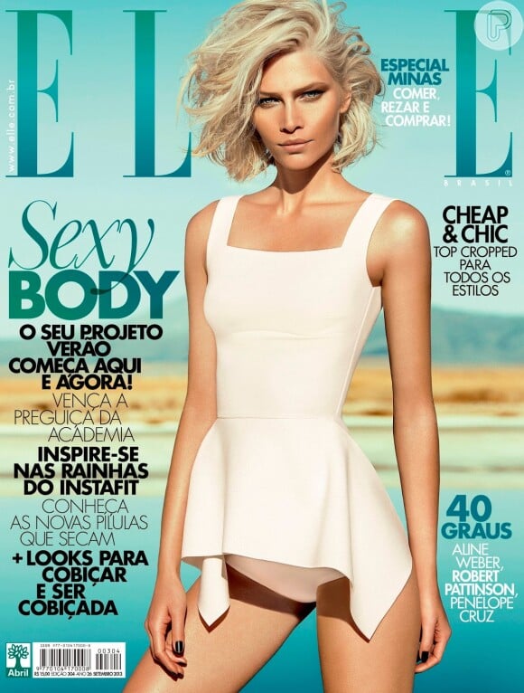 O visual da top Aline Webber, capa da revista Elle, serviu de inspiração para Wanderley Nunes cortar o cabelo de Claudia Raia