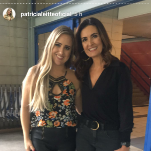 Ex-BBB Patrícia Leite tietou a apresentadora Fátima Bernardes nos Estúdios Globo