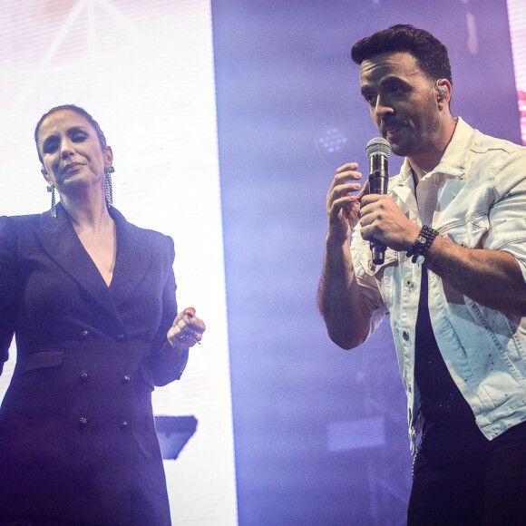 Ivete Sangalo, com look all black, divide palco com Luis Fonsi nesta sexta-feira, dia 04 de maio de 2018